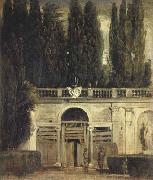 Diego Velazquez La Villa Medicis a Rome (deux hommes a l'entree de la grotte) (df02) Spain oil painting artist